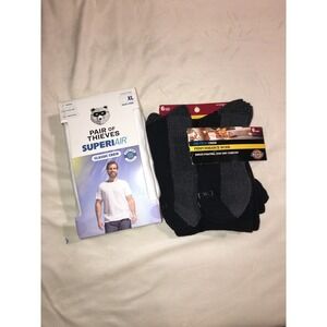Pair of Thieves SuperAir Crew Undershirts XL & Dickies Dri-Tech Crew Socks 6pk